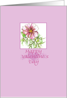 Happy Valentine’s Day I Love You Pink Coreopsis card