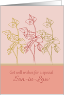 Get Well Wishes Son in Law Green Leaves Drawing card