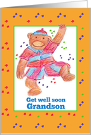 Get Well Soon Grandson Monkey Stars card