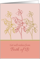 Get Well Wishes From Both of Us Green Leaves Drawing card