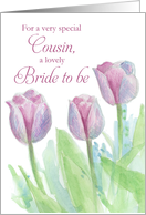 Bridal Shower Congratulations Cousin Tulips Watercolor card