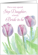 Bridal Shower Congratulations Step Daughter Tulips Watercolor card