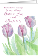 Bridal Shower Congratulations Sister in Law To Be Tulips card