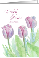 Bridal Shower Invitation Tulip Flowers Watercolor card