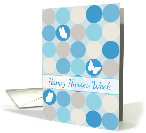 Happy Nurses Week White Butterflies Circles card (1246158)