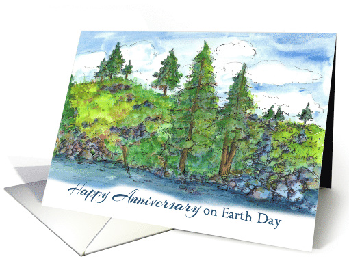 Happy Anniversary on Earth Day Pine Trees card (1248786)