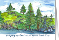 Happy Anniversary on Earth Day Pine Trees card