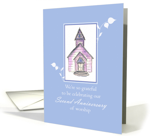 Church 2nd Anniversary Invitation Watercolor Art card (1249540)