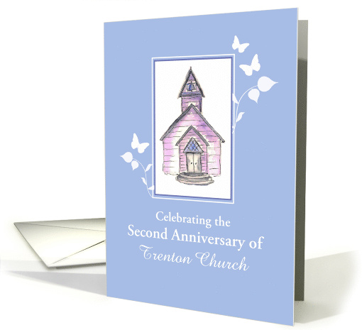Custom Church Anniversary Invitation Watercolor Art card (1249554)
