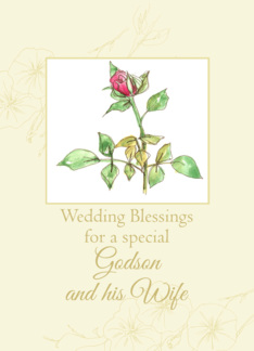 Wedding Congratulations Godson and Wife Watercolor Art