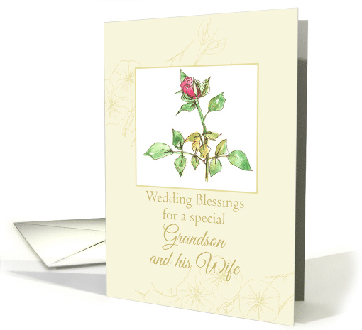 Wedding Congratulations Grandson and Wife Rose card (1252266)