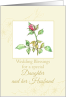 Wedding Congratulations Daughter and Husband Watercolor Art card