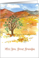 Miss You Great Grandpa Mountain Landscape Watercolor card