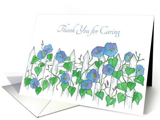 Thank You Caregiver Blue Morning Glory Flower Art card (1254908)