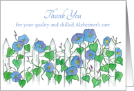 Thank You Alzheimer’s Caregiver Morning Glory Flower Art card