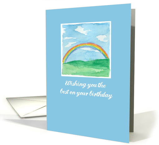 Happy Birthday Rainbow Grass Hills Blue card (1260940)