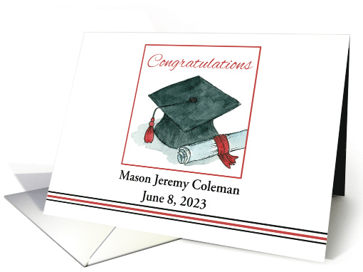 Graduation Congratulations Cap Diploma Custom card (1260974)