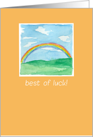 Best of Luck Rainbow Landscape Watercolor Orange card