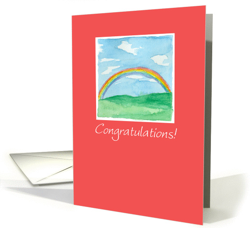 Congratulations Rainbow Landscape Watercolor Painting card (1261818)