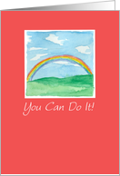 You Can Do It Rainbow Landscape Watercolor Painting card