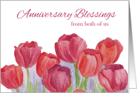 Anniversary Blessings From Both of Us Red Tulips card