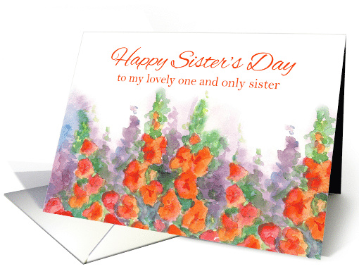 Happy Sister's Day Only Sister Orange Gladiolas card (1266566)