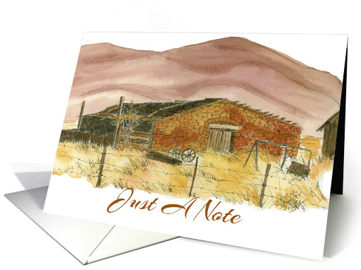 Just A Note Desert Mountains Landscape Blank card (1268416)