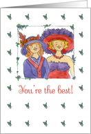 Ladies in Red Hats Friendship You’re The Best Watercolor Art card