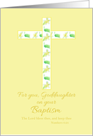 Baptism Congratulations Goddaughter White Floral Cross Daisy card