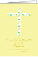 Baptism Congratulations Grandddaughter White Floral Cross card