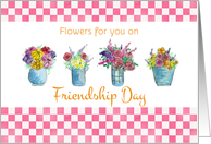 Friendship Day Flower Bouquet Watercolor Art card