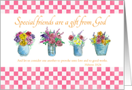 Friendship Bible Verse Hebrews 10:24 Flower Bouquet card