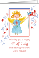 We’ve Moved Happy 4th of July Patriotic Angel card