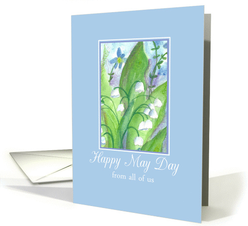 Happy May Day From All of Us Lily of the Valley Watercolor card