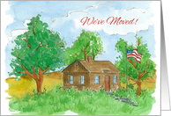 We’ve Moved Announcement Fourth of July Flag card