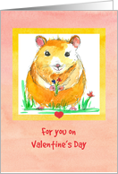 For You On Valentine’s Day Hamster Flowers card