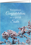 Sister Retirement Congratulations Cherry Blossom Tree card