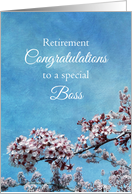 Boss Retirement Congratulations Cherry Blossom Tree card