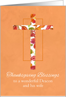 Thanksgiving Blessings Deacon and Wife Autumn Cross card