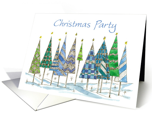 Christmas Party Invitation Holiday Trees card (1302624)