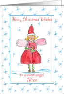 Merry Christmas Wishes To A Sweet Angel Niece Holiday Elf card