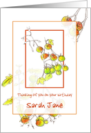 Custom Name Happy Birthday Card Cherry Tomatoes Illustration card
