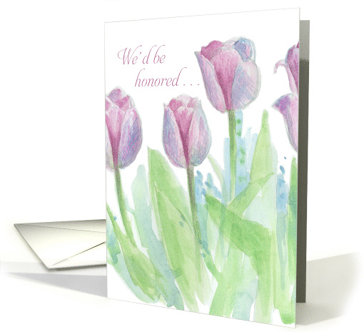 Wedding Ceremony Witness Invitation Tulip Flowers card (1314724)