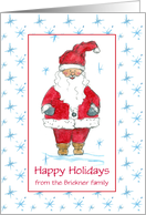 Happy Holidays Santa Claus Snowflakes Custom Name card