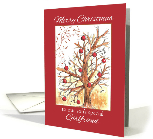 Merry Christmas Son's Girlfriend Primitive Holiday Tree card (1342364)