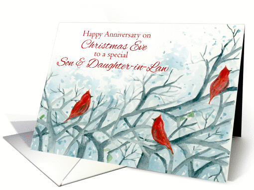 Happy Christmas Eve Anniversary Son and Daughter-in-Law card (1349208)