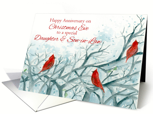 Happy Christmas Eve Anniversary Daughter and Son-in-Law card (1349210)