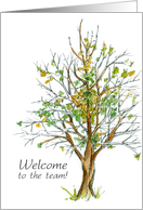 Welcome To The Team Employee Business Autumn Tree Drawing card