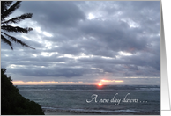 A New Day Dawns Encouragement Photograph Ocean Sunrise card