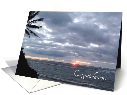Congratulations Photograph Ocean Hawaii Sunrise card (1352238)